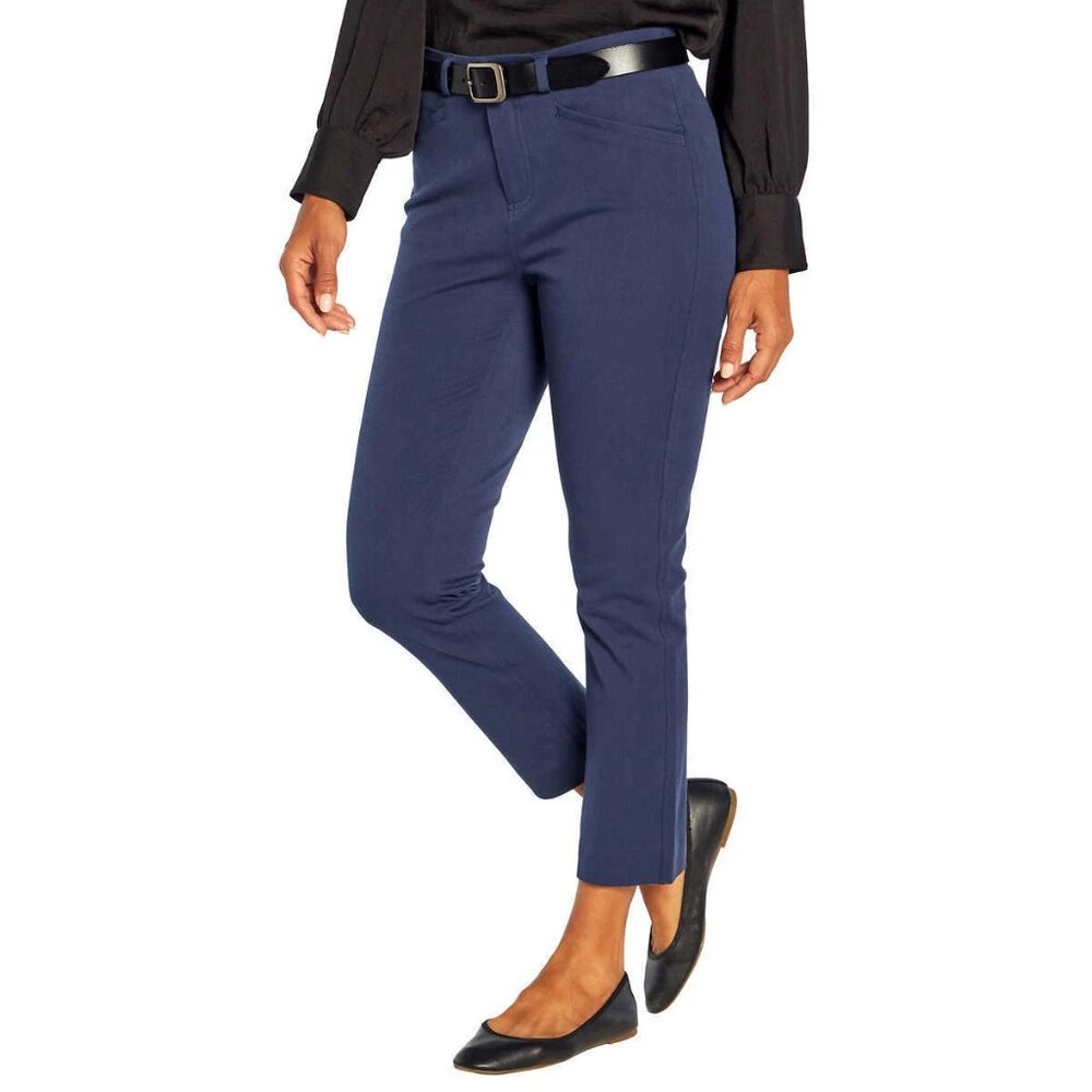 NEW Banana Republic Slim Straight Cropped Pant Women’s Business Casual Navy